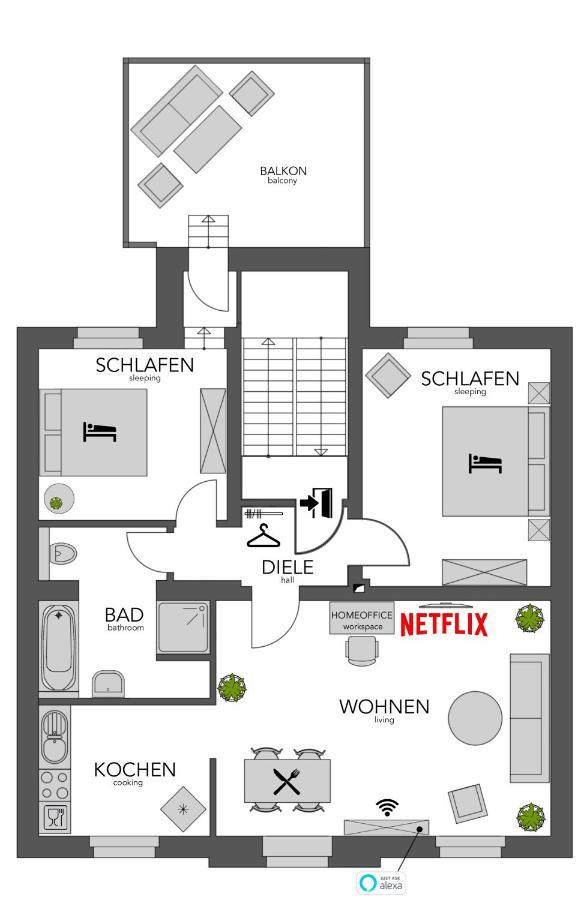 Secret Hideaways Tropical Feeling Mit 2 Schlafzimmer Nahe City L Messe L Flughafen L Hbf Дуйсбург Екстер'єр фото